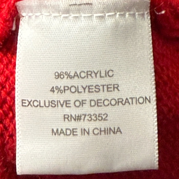 Hooked Up Ugly Christmas Sweater Red with Llama Design POM POM & jingle bells - Picture 12 of 13